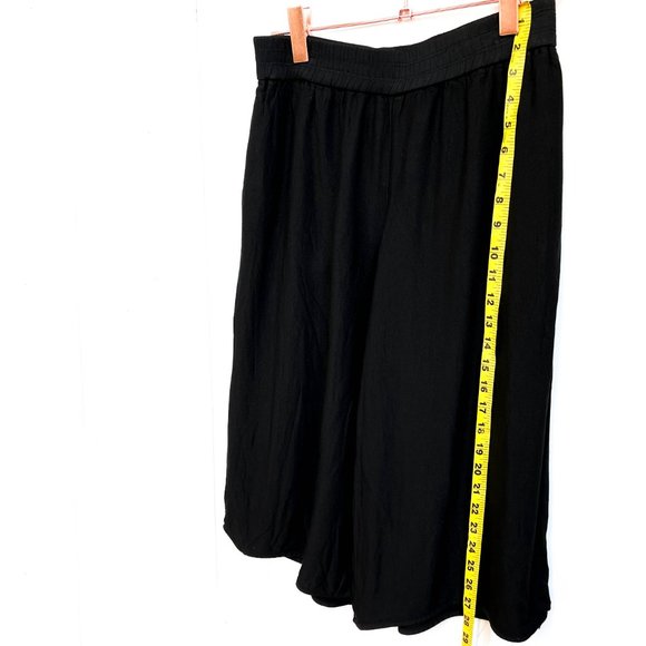 WON HUNDRED black wide leg trousers w/pockets + elastic waist - Picture 5 of 5